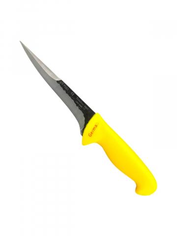 Bucatarie - Cutit macelar pentru spintecat, dublu tais, lama 14.5 cm, total 29cm, maner ergonomic galben, AVI-3800
