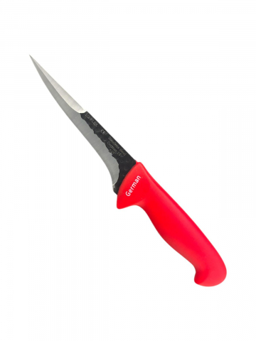 Cutite si seturi de cutite - Cutit macelar pentru spintecat, dublu tais, lama 14.5 cm, total 29cm, maner ergonomic rosu, AVI-3800