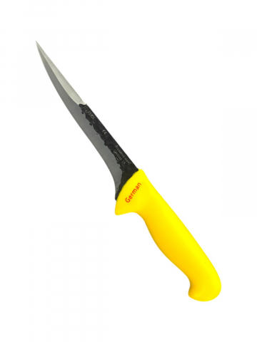 Bucatarie - Cutit macelar pentru spintecat, dublu tais, lama 16.5cm, total 31cm, maner ergonomic galben, AVI-3801