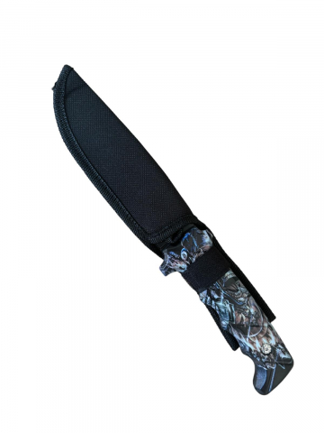 Cutit tactic lama 12cm, de supravietuire, teaca textil, AVI-4183 [1]