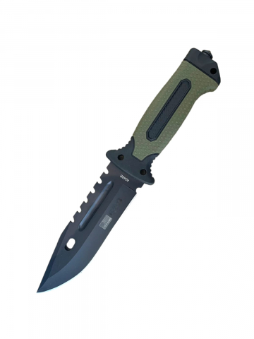 Camping, Outdoor & Bushcraft - Cutit tactic lama 13cm, de supravietuire, teaca rigida cu busola si cremene, 4048b, accesoriu spart geam, AVI-4167