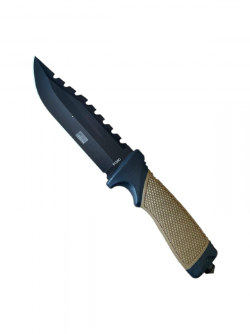 Camping, Outdoor & Bushcraft - Cutit tactic lama 13cm, de supravietuire, teaca rigida cu busola si cremene, 5128C, accesoriu spart geam, AVI-4222
