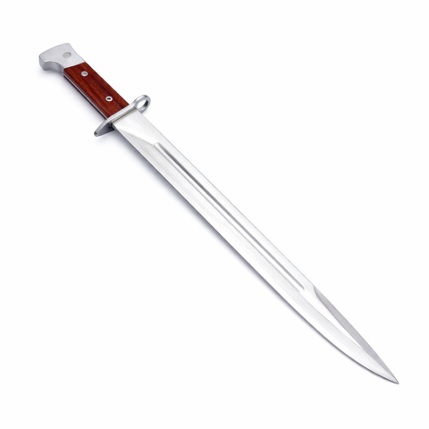 Cutite si bricege - Cuțit tip baionetă, AVI®, lamă 31 cm, lungime totală 43 cm, inscripționat AK47-CCCP, cu teacă piele sintetică inclusă, AVI-2133