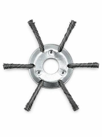 Disc cu fire de sârmă din oțel pentru motocoasă, AVI®, 150 mm / 6", prindere 25.4 mm, 6 mănunchiuri compacte, AVI-5836 [1]