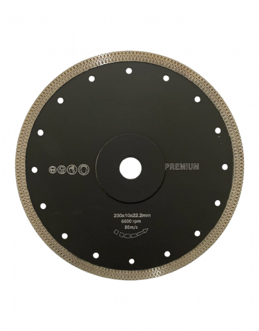 Accesorii polizare si slefuire - Disc diamantat 230mm pentru taiere gresie, faianta, pentru polizor unghiular, negru, AVI-2177N