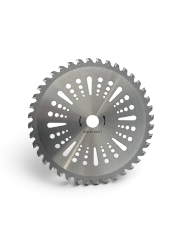 Gradina - Gradinarit - Disc Heavy Duty, 255 × 25.4 mm, 40T pentru motocoasă, AVI®, pastile vidia supradimensionate 9 × 4.5 mm, ambalaj individual, grosime 1.5 mm, AVI-5878