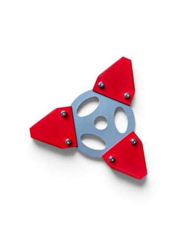 Consumabile masini gradinarit - Disc motocoasă cu 3 cuțite fixe zimțate, AVI®, Ø255 mm, grosime lamă 2.5 mm, lățime cuțit 7.5 cm, 450 g, AVI-5376