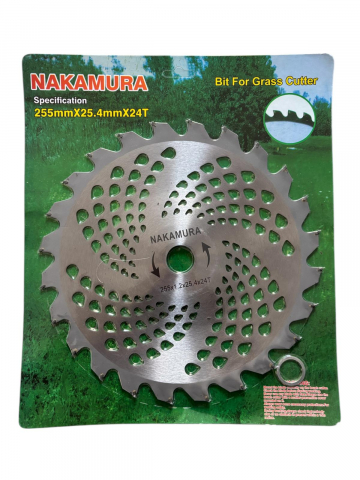 Disc pentru motocoasa 255mm cu 24 dinti, cu vidia, concav - ondulat, grosime 1.2mm, AVI-2536 [2]