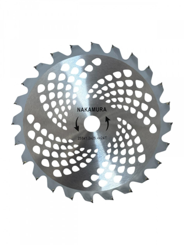Consumabile masini gradinarit - Disc pentru motocoasa 255mm cu 24 dinti, cu vidia, concav - ondulat, grosime 1.2mm, AVI-2536