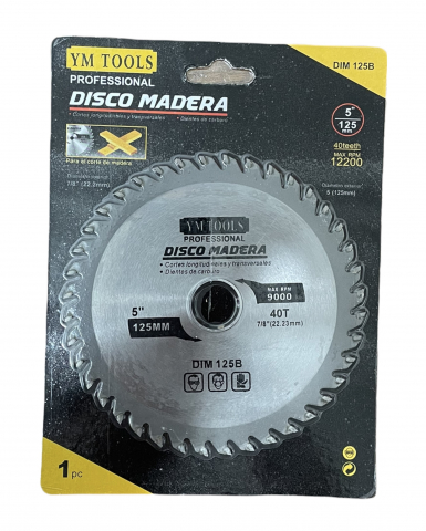 Disc pentru taiat lemnul 125mm premium 40T pentru polizor unghiular 22.23mm TS-3031 [1]