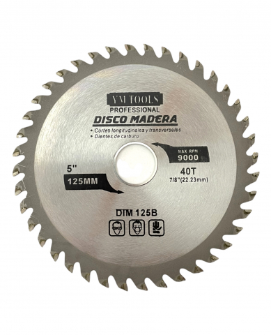 Disc pentru taiat lemnul 125mm premium 40T pentru polizor unghiular 22.23mm TS-3031 [0]