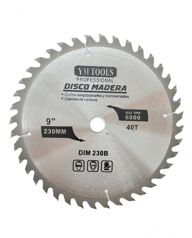 Disc pentru taiat lemnul 230mm premium 40T pentru polizor unghiular 22.23mm TS-3033 [0]