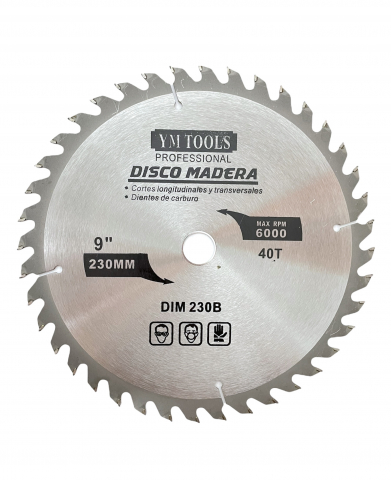 Disc pentru taiat lemnul 230mm premium 40T pentru polizor unghiular 22.23mm TS-3033 [2]