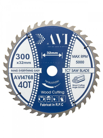 Accesorii polizare si slefuire - Disc premium cu vidia, AVI® 300mm pentru taiat lemnul, 40T, prindere Ø32mm pentru circular, polizor de banc,, AVI-4768