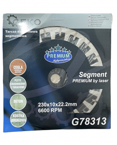 Disc taiere 230 x 10 x 22.2mm diamantat pentru taiat beton / piatra premium, 12.000 rpm negru TS-3035 [1]