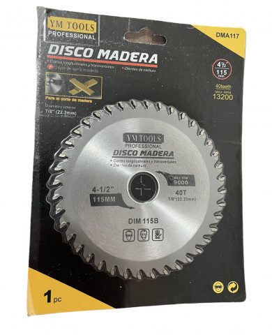 Disc taiere pentru taiat lemnul 115 mm premium 40T pentru polizor unghiular 22.23mm TS-3030 [0]