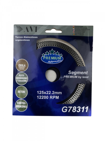 Disc taiere turbo AVI® diamantat 125 x 1.2 x 22.2mm pentru taiat gresie, faianta, piatra premium, 12.200 rpm, AVI-4770 [1]