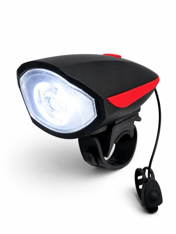 Accesorii si piese de schimb biciclete - Far LED pentru bicicletă, AVI®, sonerie puternică, buton cu fir, prindere rapidă, acumulator reîncărcabil, AVI-5470