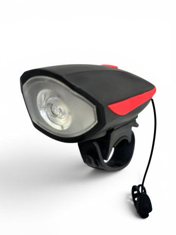 Far LED pentru bicicletă, AVI®, sonerie puternică, buton cu fir, prindere rapidă, acumulator reîncărcabil, AVI-5470 [4]