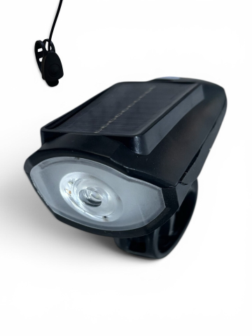 Far LED pentru bicicletă, AVI®, sonerie puternică, încărcare solară și USB-C, buton cu fir, prindere rapidă, AVI-5471 [3]