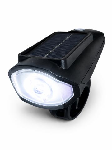 Lumini bicicleta - Far LED pentru bicicletă, AVI®, sonerie puternică, încărcare solară și USB-C, buton cu fir, prindere rapidă, AVI-5471