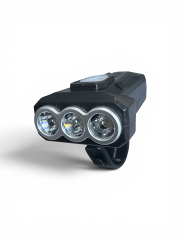 Accesorii si piese de schimb biciclete - Far pentru bicicletă cu 3 LED-uri, AVI®, reîncărcabil, display nivel baterie, iluminare puternică, prindere rapidă, AVI-5466
