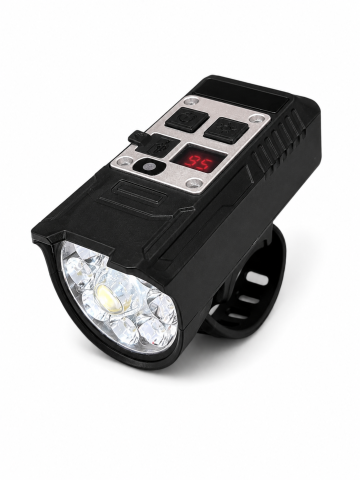Far pentru bicicletă inteligent, AVI®, senzor de mișcare, display digital, încărcare USB-C, LED central și LED-uri laterale, rezistent la apă, AVI-5427 [1]