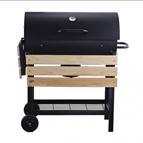 Grătar AVI® pe cărbuni, spatiu gatire Ø42 cm x 80 cm, cu termometru, 2 roți, ventilație reglabilă, raft încălzire, tavă cenușă, suporturi multiple, 110 x 71 x 103 cm, 20 kg, AVI-4996 [8]