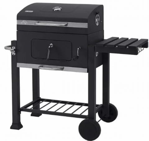 Gratar de gradina AVI® cu carbuni, suport lateral, cu termometru in capac, 61.5 x 46 cm, inaltime 100cm, AVI-4994 [4]