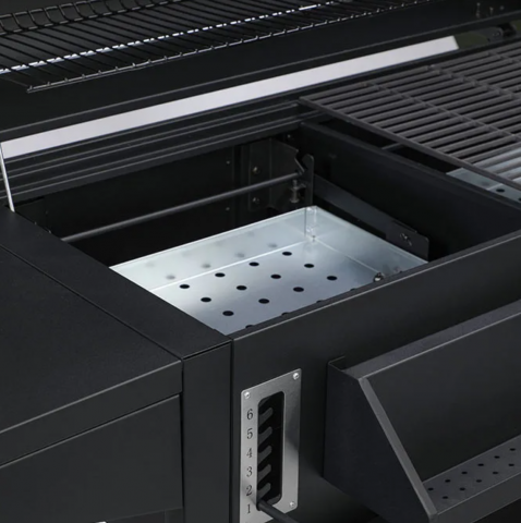 Grătar pe cărbuni AVI®, cu 2 zone de gatire independente, termometru integrat, cu raft incalzire si roti transport, 164 x 64.5 x 107.5 cm, AVI-4995 [10]