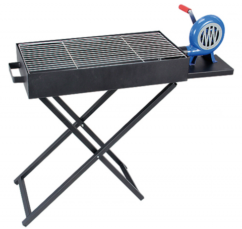 Gratare gradina - Grătar portabil AVI® pe cărbuni, 30 x 60 cm, pliabil, cu suflantă manuală, tavă cenușă, înălțime 72 cm, compact pentru camping, picnic, grădină, AVI-4992
