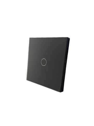 Intrerupatoare - Intrerupator simplu cu touch, rama sticla, fara WiFi, negru, AVI-4470