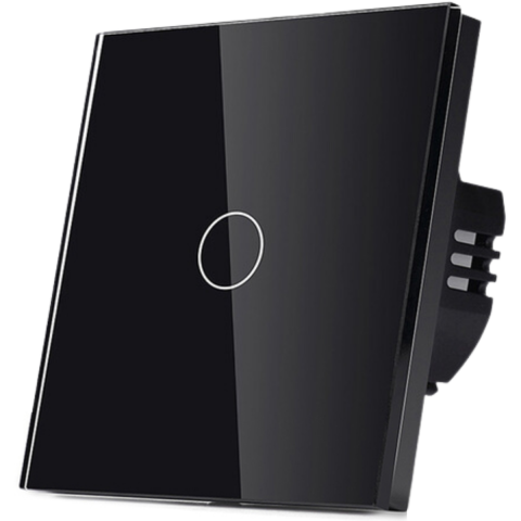 Iluminat & Electrice - Intrerupator smart cu touch, Wi-Fi, Bluetooth, Control vocal, Smart Life / Tuya APP, 1 Canal, Negru