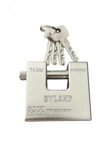 Materiale de constructii - Lacat cu bolt 74 mm, bolt Ø12 mm, corp blindat din otel, 750 grame, 4 chei amprenta, AVI-1930