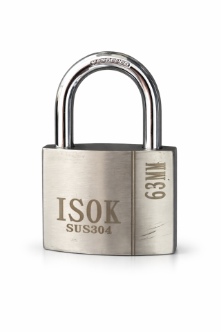 Materiale de constructii - Lacăt inox, ISOK®, 63 mm, SUS304, 4 chei incluse, înălțime totală 100 mm, 550 g, AVI-4942