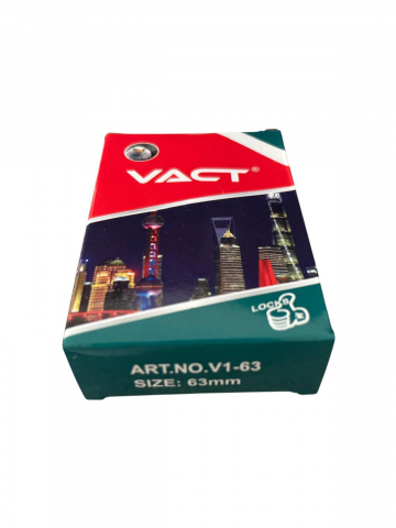 Lacăt metalic Vact 63 mm, 3 chei semilună, 400 grame, corp negru, verigă cromată, AVI-4923 [4]