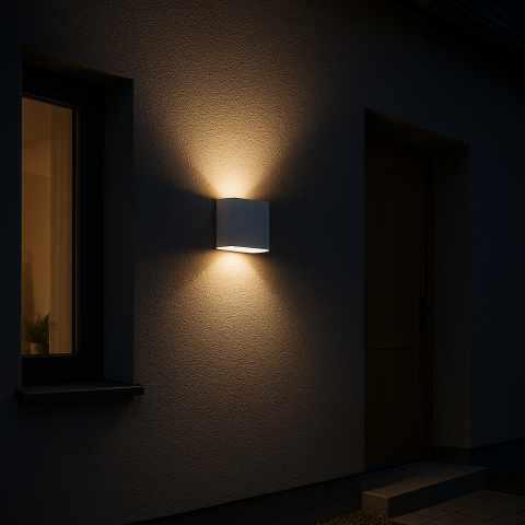 Aplice si plafoniere - Lampa de fatada cu 4 LED - lumina sus si jos, 4W, lumina 4000K, alba AVI-4829