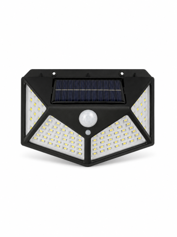 Lampă de fațadă solară, AVI®, 13.5 × 10 cm, 1W, COB cu 100 LED-uri, 600 lm, lumină albă rece, AVI-5426 [1]