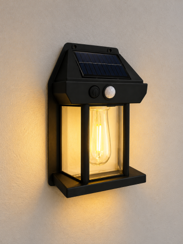 Lampă de fațadă solară, AVI®, 15 × 10 cm, 1W, 600 lm, acumulator 1200 mAh, lumină albă rece, AVI-5421 [1]