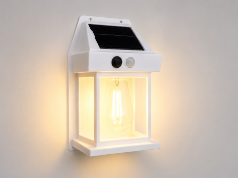 Lampă de fațadă solară, AVI®, 17.5 × 12 cm, 1W, 600 lm, acumulator 1800 mAh, lumină caldă, senzor de mișcare, AVI-5437 [3]