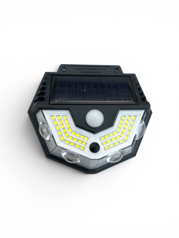 Lampă de fațadă solară, AVI®, senzor de mișcare, moduri multiple de iluminare, lumină rece și caldă, 370 lm, acumulator 3.7V, 13 x 11 cm, negru, AVI-5435 [2]