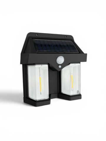 Lampă de fațadă solară dublă, AVI®, 15 × 14.5 cm, 2W, 1200 lm, acumulator 1800 mAh, lumină caldă, senzor de mișcare, AVI-5433 [3]