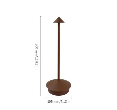 Lampa de masa LED wireless, lampa de masa reglabila cu atingere reincarcabila, lampa portabila pentru interior/exterior pentru restaurant, bar, gradina, balcon, masa de dining, maro, AVI-4597 [4]