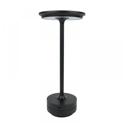 Lampa de masa LED, wireless, reincarcabila, cu trei tipuri de lumina, dimabila, cu acumulator, incarcare USB-c, neagra AVI-4598 [1]