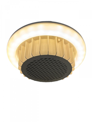 Lampi si veioze - Lampa LED 20W, E27, cu incalzire, radiator 600W, telecomanda control, lumina rece, calda si neutra, Ø24.5cm, alba, AVI-4823