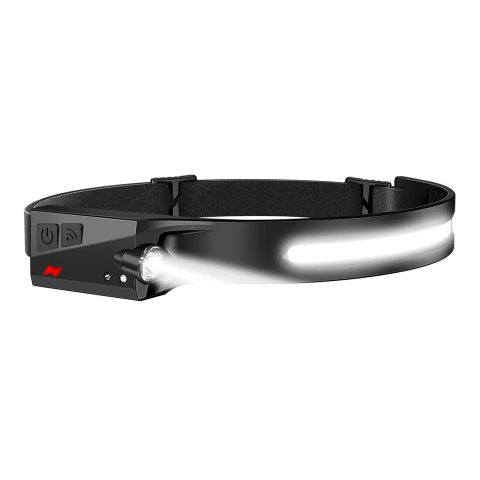 Lanterne - Lanterna de cap cu banda LED, 4 trepe, 2 moduri, acumulator, senzor miscare, AVI-3545