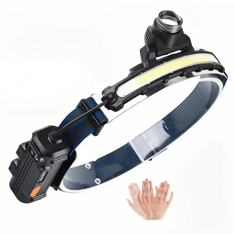 Iluminat & Electrice - Lanterna de cap cu senzor comenzi fara atingere, banda LED si diferite moduri de iluminare, AVI-3546