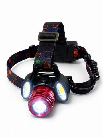 Casa - Lanternă de cap LED, AVI®, 3 surse de iluminare, zoom, acumulatori 2 x 18650, USB-C, autonomie îndelungată, AVI-5439