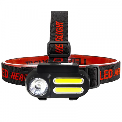 Casa - Lanterna de cap NF-611, 4 moduri, cu acumulator 3.7V - 18650, 1 x LED XPE, 2 x COB, IP 55, AVI-2858