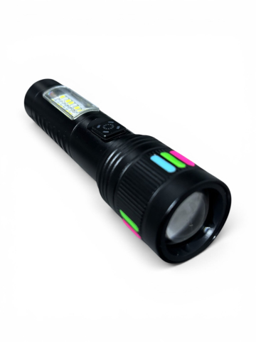 Lanternă de mână LED, AVI®, 15W + COB, acumulator reîncărcabil USB-C, metalică, 14 cm, 135 g, AVI-5419 [1]